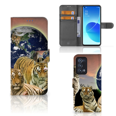 OPPO Reno 6 Pro Plus 5G | Telefoonhoesje | Met pasjeshouder | Roofdieren OPPO Reno 6 Pro Plus 5G | Telefoonhoesje | Met pasjeshouder | Roofdieren