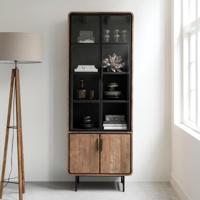 DTP Home Vitrinekast 'Evo' Teakhout, 220 x 80cm - thumbnail