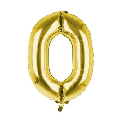 Cijfer Ballon '0' Goud (100CM)