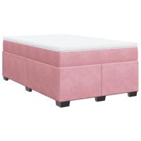 Boxspring met matras fluweel roze 120x200 cm - thumbnail