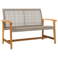 5-delige Loungeset poly rattan en acaciahout grijs - thumbnail