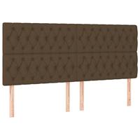 Boxspring met matras stof donkerbruin 200x200 cm - thumbnail