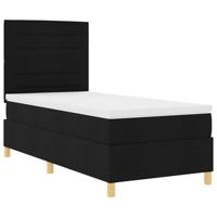Boxspringbed met matras met hoofdeinde Zwart 100 x 200 cm Stof - thumbnail