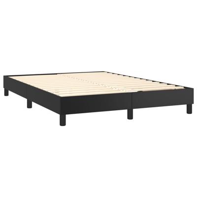 Boxspring met matras kunstleer zwart 140x190 cm - thumbnail