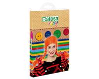 Pruik met Vlechten Oranje 118950 - thumbnail