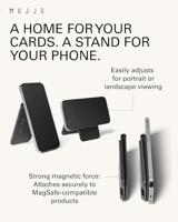 Mujjo Magsafe lederen card portomonee stand - Black - thumbnail