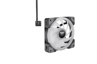 Thermaltake CL-F143-PL12SW-A PC-ventilator Zwart, Transparant, RGB (b x h x d) 120 x 120 x 25 mm Incl. RGB-verlichtingsbesturing