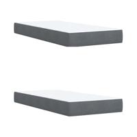 Boxspring met matras fluweel donkergrijs 200x200 cm - thumbnail