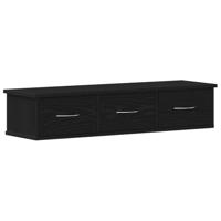 Wandkast 88x26x18,5 cm spaanplaat zwart eikenkleurig - thumbnail
