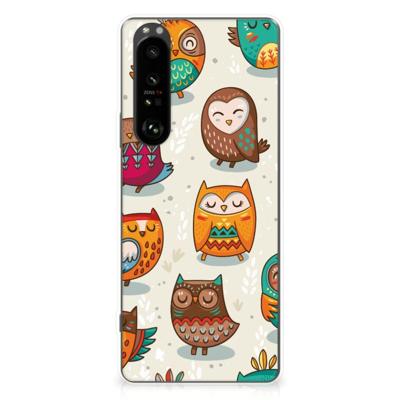 Sony Xperia 1 III | TPU Hoesje | Vrolijke Uilen Sony Xperia 1 III | TPU Hoesje | Vrolijke Uilen