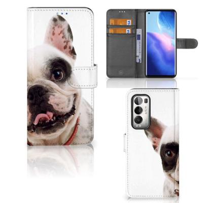 OPPO Find X3 Neo 5G | Telefoonhoesje | Met pasjeshouder | Franse Bulldog