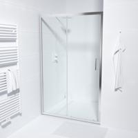Marenza Slide Quick Fit Schuifdeur - 120x190cm - 6mm veiligheidsglas - alu profiel - anti kalk - chroom SAQ6121-120 - thumbnail