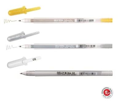 Sakura roller Gelly Roll Mix, etui met 3 stuks (goud, zilver en wit)