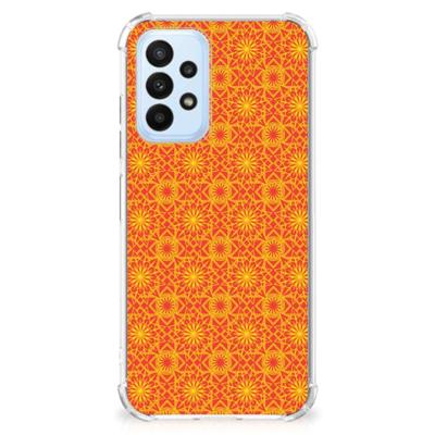 Samsung Galaxy A23 Doorzichtige Silicone Hoesje Batik Oranje