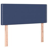 vidaXL Boxspring met matras stof Blauw 100x200 cm Effen met spijkers - thumbnail