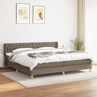 Boxspring met matras stof taupe 200x200 cm - thumbnail