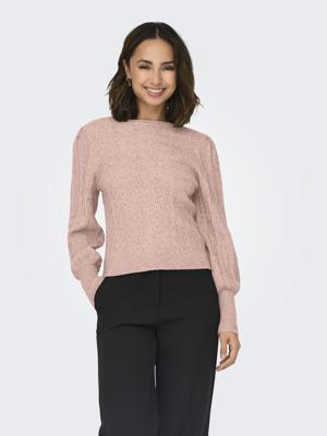 Only Onlkatia Ls Struc Puff Oneck Cc Knt Trui 4853752 Rose Smoke W. Melange