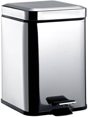 Emco System 2 afvalemmer 5 l. met deksel vierkant Chroom