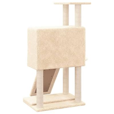 Kattenmeubel met sisal krabpalen 96 cm crmekleurig