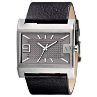 Horlogeband Armani Exchange AX1001 Leder Zwart 34mm - thumbnail