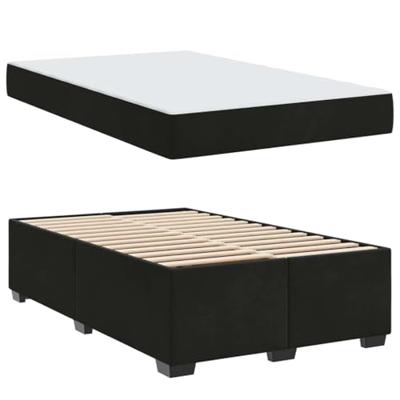 Bedframe met matras met matras Zwart 120 x 190 cm Fluweel