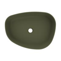 Arcqua Rocker waskom - 50x37x13cm - opbouw - rechts - organisch - cast marble groen mat WAS399111 - thumbnail