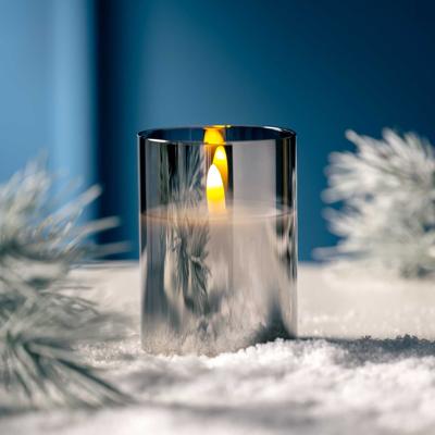 Leonardo Autentico Kaars 10 x 8 cm met ledverlichting zilver