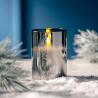 Leonardo Autentico Kaars 10 x 8 cm met ledverlichting zilver - thumbnail