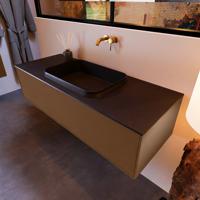 Badkamermeubelset Mondiaz Erin 120 cm met 1 Lade met RIDGE Wastafel Midden Urban Zonder Kraangaten Greeploos Mat Rust - thumbnail