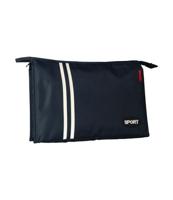 Traveller Toilettas sport stripes donkerblauw 30cm x 19.5cm - thumbnail