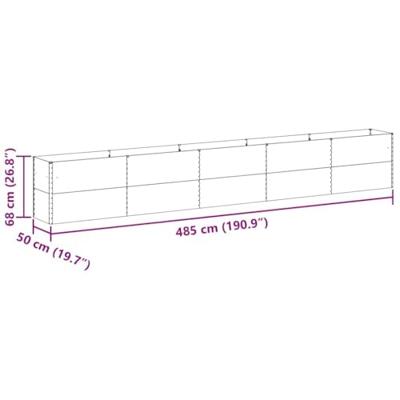 Verhoogde plantenbak 485 x 50 x 68 cm Gegalvaniseerd staal Verhoogde plantenbak 485 x 50 x 68 cm Gegalvaniseerd staal