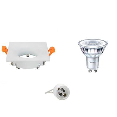 Philips LED Spot Set Vierkant GU10 - Mat Wit - Dimbaar - Warm Wit 3000K