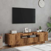 Tv-meubel met LED 160x35x40 cm bewerkt hout oud hout - thumbnail