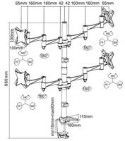 Neomounts WL90-325BL1 Monitor-wandbeugel 43,2 cm (17) - 81,3 cm (32) Zwart Toetsenbordhouder, In hoogte verstelbaar, Kantelbaar, Zwenkbaar, Roteerbaar - thumbnail