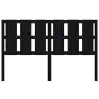 Hoofdbord 155,5x4x100 cm massief grenenhout zwart - thumbnail
