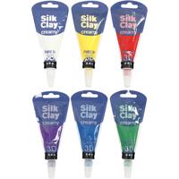 Creativ Company Silk clay creamy standaard kleuren, 6x35ml - thumbnail