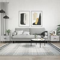 Salontafels 2 st 50x50x40 cm bewerkt hout betongrijs - thumbnail