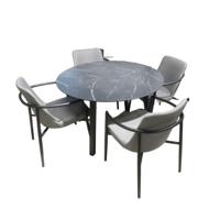 Tuinset Teeburu tafel black, slate dia. 120 cm met 4 stoelen Youkou stoel black, mixed grey Yoi - Yoi - thumbnail