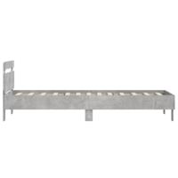 Bedframe met hoofdbord en LED-verlichting betongrijs 100x200 cm - thumbnail