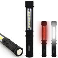 Zaklamp - Werklamp 6+6 COB + 1 Watt LED met Clip en Magneet - thumbnail