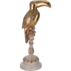 Gouden Toekan op standaard 37cm hoog - Beeld - Woondecoratie - Toucan - 17x12x37cm Gouden Toekan op standaard 37cm hoog - Beeld - Woondecoratie - Toucan - 17x12x37cm