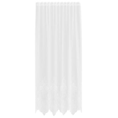 VidaXL Kantgordijn met gordijnen bloemen wit 245x150cm polyester VidaXL Kantgordijn met gordijnen bloemen wit 245x150cm polyester