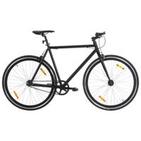 VidaXL Fiets met vaste versnelling 700 c 59 cm zwart - thumbnail