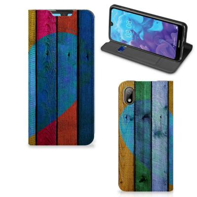 Huawei Y5 (2019) Book | Wallet Case | Wood Heart - Cadeau voor je Vriend