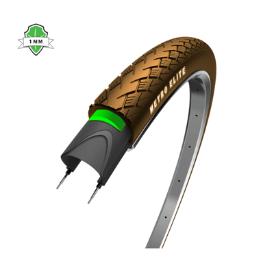 Wolff metro elite (1mm anti leklaag), bruin met reflectie, 28x1.75, etrto 47-622