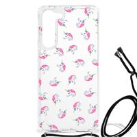 Doorzichtige Silicone Hoesje voor Samsung Galaxy S23 Plus Unicorns - thumbnail