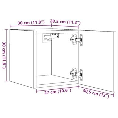 Tv-wandmeubel 30,5x30x30 cm grijs sonoma eikenkleurig