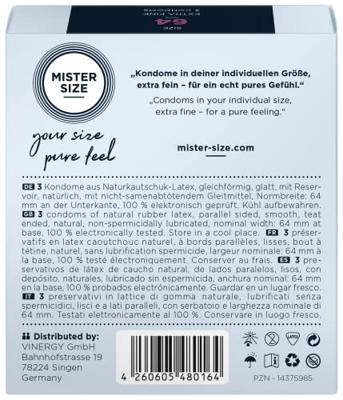 Condooms Mister Size Zeer fijn (64 mm)