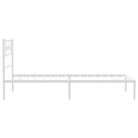 Bedframe met hoofdbord metaal wit 75 x 190 cm - thumbnail