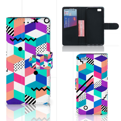 Huawei Ascend P8 Lite | Book Case | Blokken Kleurrijk